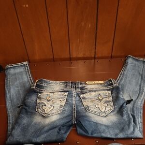 Rock Revival Distressed Blue Boot Cut Jeans
